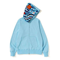 A Bathing Ape Shark Full Zip Hoodie 'Blue' BAPE-SS19-3