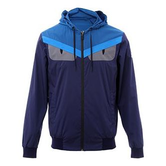 Men's FENDI hooded Zipper Design Jacket Navy Blue FXX109-0TB-F0QA2