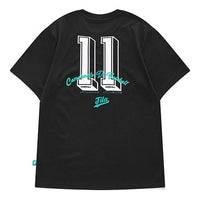 Men's FILA FUSION Baseball Sports Printing Round Neck Short Sleeve Dark Black T-Shirt T11M132105F-BK
