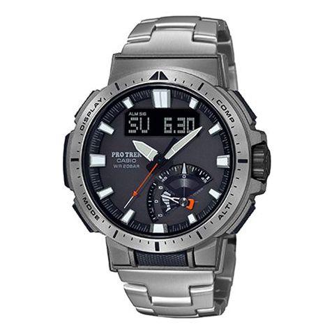 CASIO Waterproof Sports Solar Powered Mens Silver Analog PRW-70YT-7PR