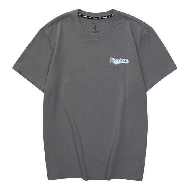 Skechers Casual Letter Printed T-Shirt 'Grey Blue' L224U080-040R