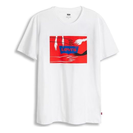 Men's Levis x FUTURA LABORATORIES Crossover Pullover Round Neck Short Sleeve White 35951-0004