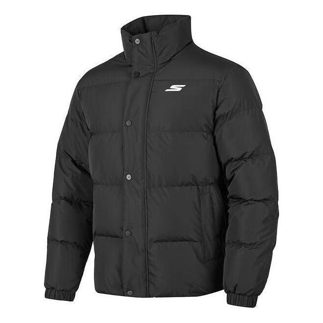 Skechers Letter Printed Waterproof Down Jacket 'Black' P423U038-0018
