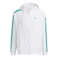 adidas Neo Essentials Windbreaker Jackets Asia Sizing 'White Green' IA4963