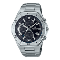 Men's CASIO EDIFICE 100 Meter Waterproof Watch Stainless Steel Strap Mens Silver Analog EFB-680D-1AV