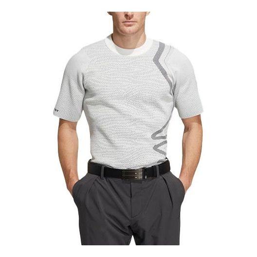 adidas Pk Mockneck Golf Sports Round Neck Short Sleeve Gray HB3596