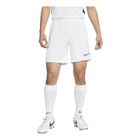 Men's Nike Dri-FIT Academy Knit Solid Color Logo Sports White Shorts CW6108-100