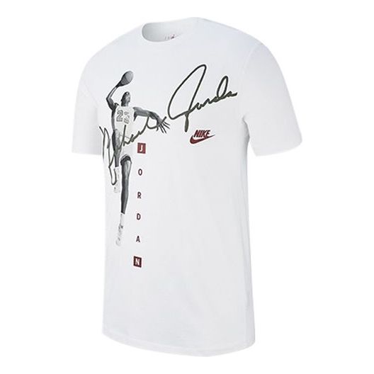 Air Jordan Pattern Printing Round Neck Short Sleeve White AO0688-100