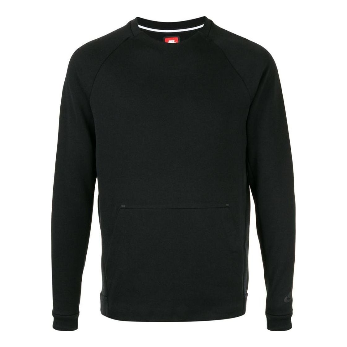 Men's Nike Back Brand Logo Pattern Printing Round Neck Long Sleeves Black NS0006-010