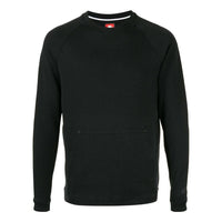 Men's Nike Back Brand Logo Pattern Printing Round Neck Long Sleeves Black NS0006-010