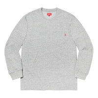 Supreme FW19 Week 12 LS Pocket Heather Grey Tee SUP-FW19-1037