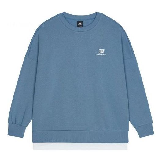 New Balance Logo Sweatshirt Asia Sizing 'Blue' AMT13345-WAB