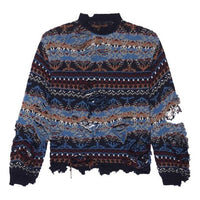 Balenciaga Destroyed Fair Isle Wool-Blend Jumper 'Blue' 662518T16028088
