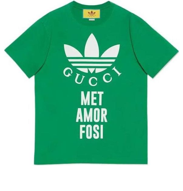Gucci x adidas Cotton Crewneck T-Shirt 'Green' 717422-XJEXH-3791