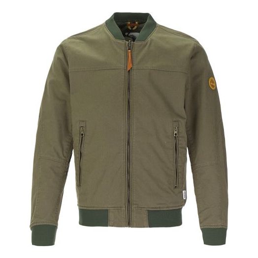 Men's Timberland Logo Pocket Zipper Jacket Forest Green A29WCA58