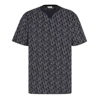 DIOR Logo Bead Effect Short Sleeve For Men Navy 043J625C0674-C588