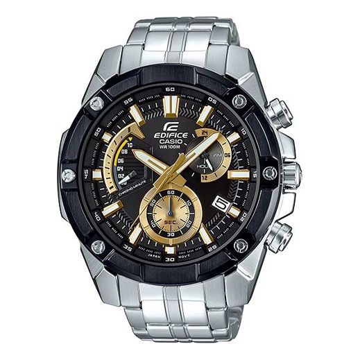 CASIO EDIFICE Waterproof Stainless Steel Strap Mens BlackGold Analog EFR-559DB-1A9V