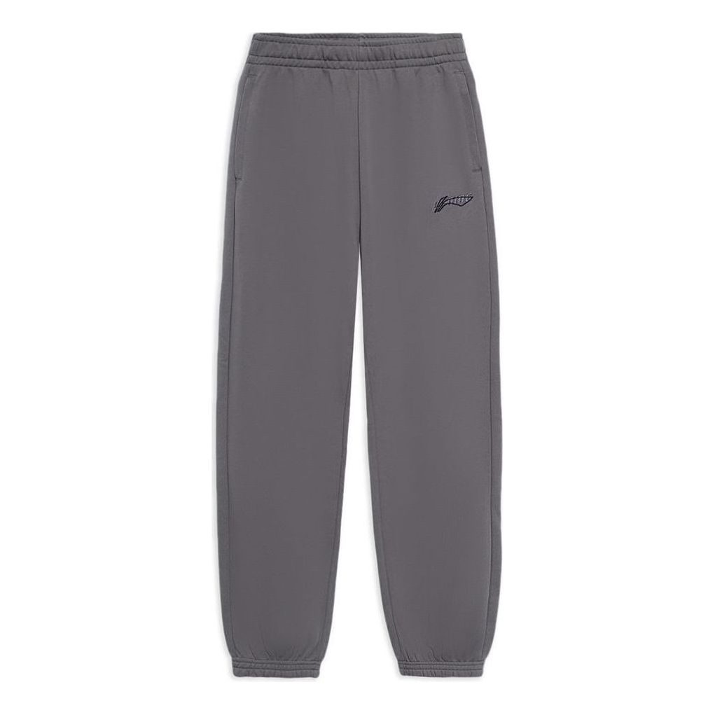 Li-Ning Embroidered Logo Joggers Sweatpants 'Pitch Grey' AKLSG57-2