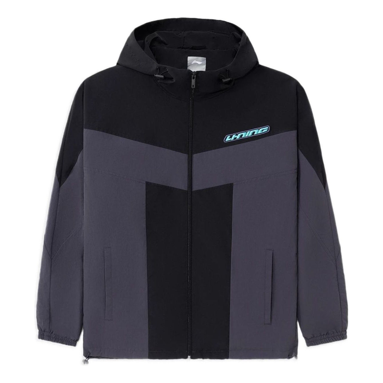 Li-Ning Sports Living Series Colorblock Hooded Jacket 'Grey Black' AFDS033-4