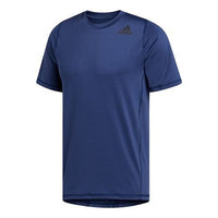 adidas Logo Printing Training Sports Short Sleeve Blue FL4607