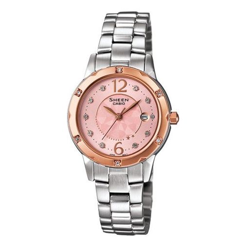 CASIO SHEEN Series Waterproof Silver/Rose-Gold Sports Pink Analog SHE-4021SG-4A