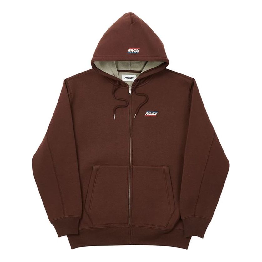 PALACE Drawstring hooded Zipper Jacket Unisex Red P19CS278