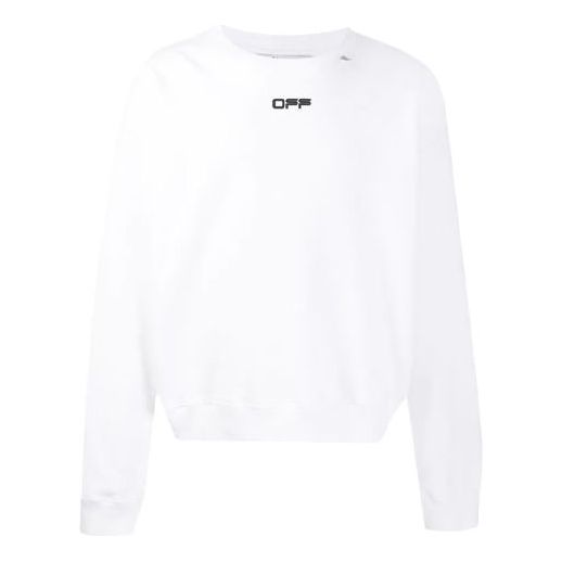 Men's Off-White Round Neck Pullover Long Sleeves White OMBA035R20E300040110