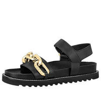(WMNS) LOUIS VUITTON Paseo Flat Sandals 'Black GOld' 1A8VS2