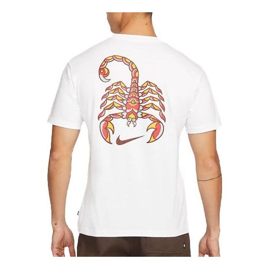 Nike Casual Sports animal Pattern Skateboard Short Sleeve White DQ1849-100