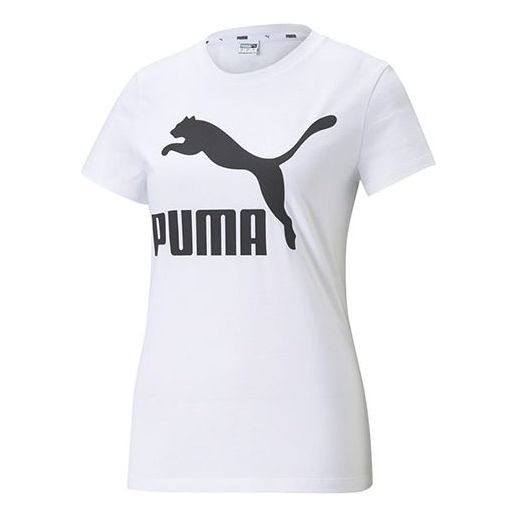 (WMNS) PUMA Logo Printing Round-neck White 532281-02