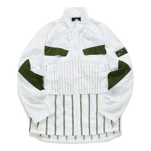 FILA FUSION x White Mountaineering Crossover Casual Sports Contrasting Colors Stripe Jacket T11M137701F-WT