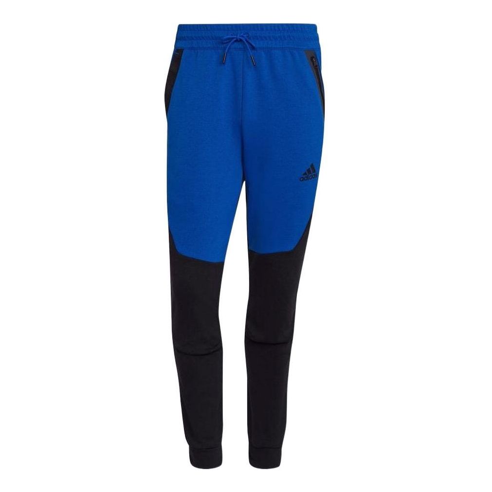 Men's adidas Casual Splicing Contrasting Colors Drawstring Logo Sports Pants/Trousers/Joggers Black HE9873