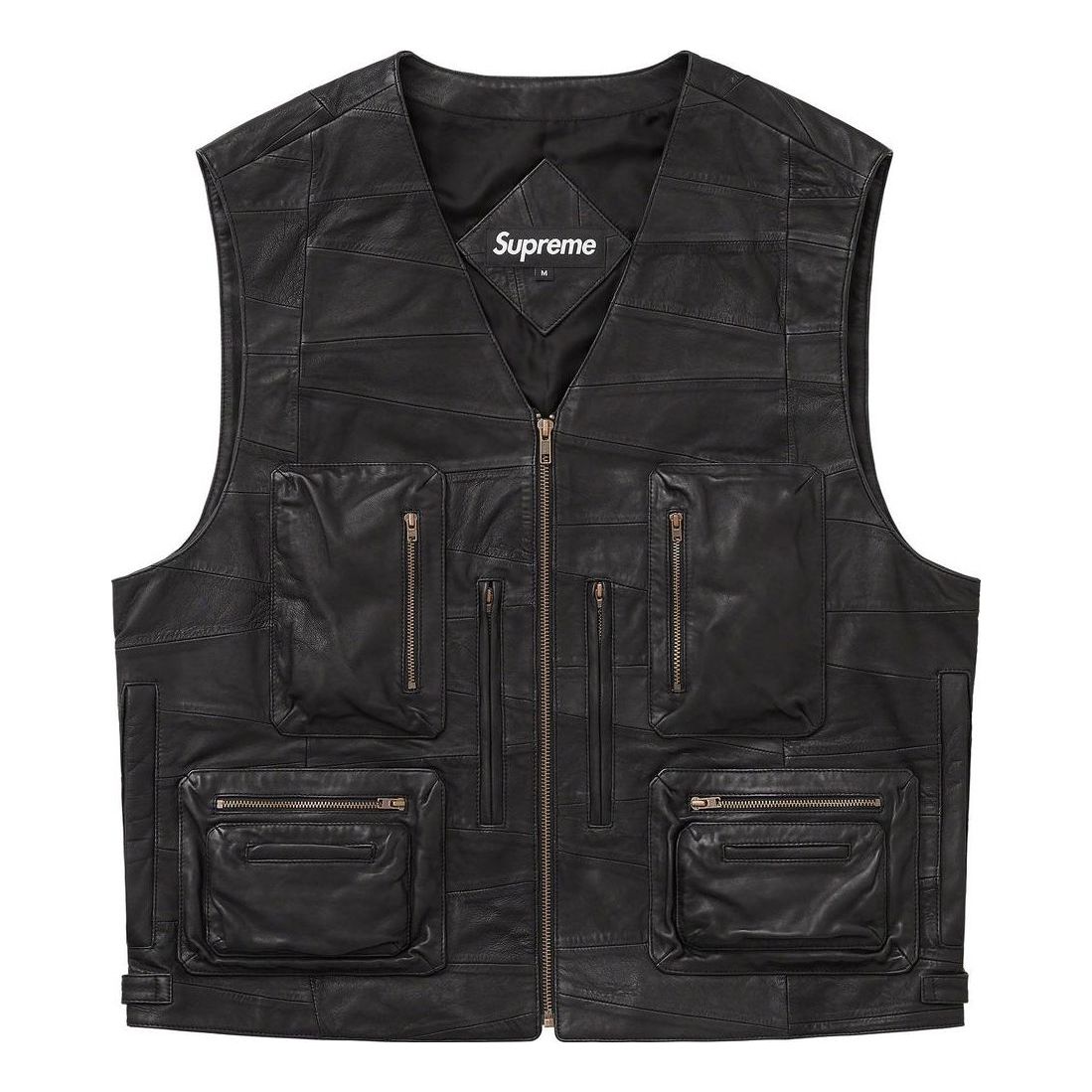Supreme Patchwork Leather Cargo Vest 'Black' SUP-SS23-092