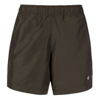 Off-White Men's SS21 Logo Pants Shorts Slim Fit Brown OMFA003S21FAB0015901