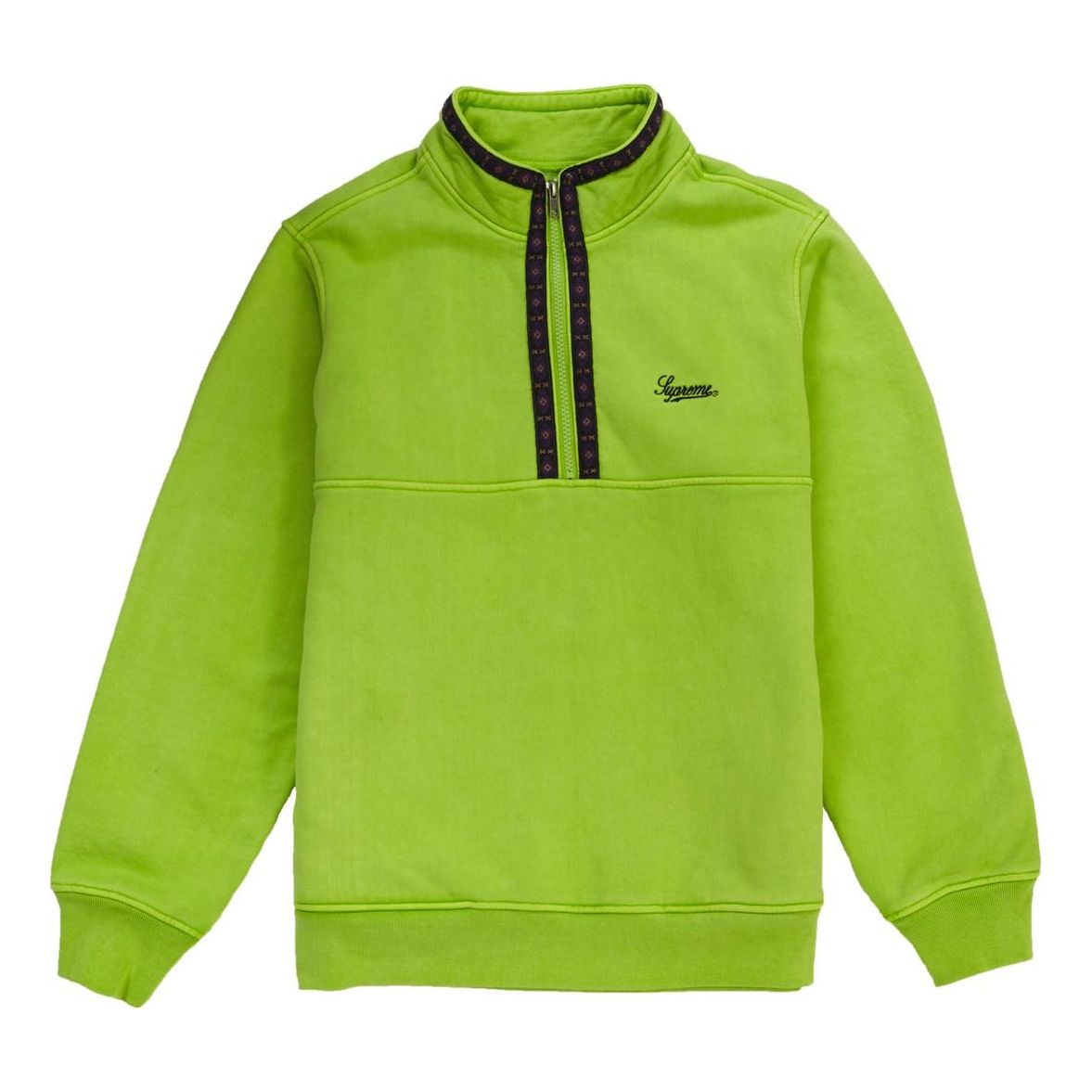 Supreme FW18 Overdyed Half Zip Sweatshirt Lime SUP-FW18-1065
