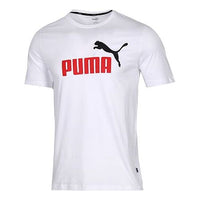 PUMA ESS Logo Printing Round Neck Short Sleeve White 586920-02