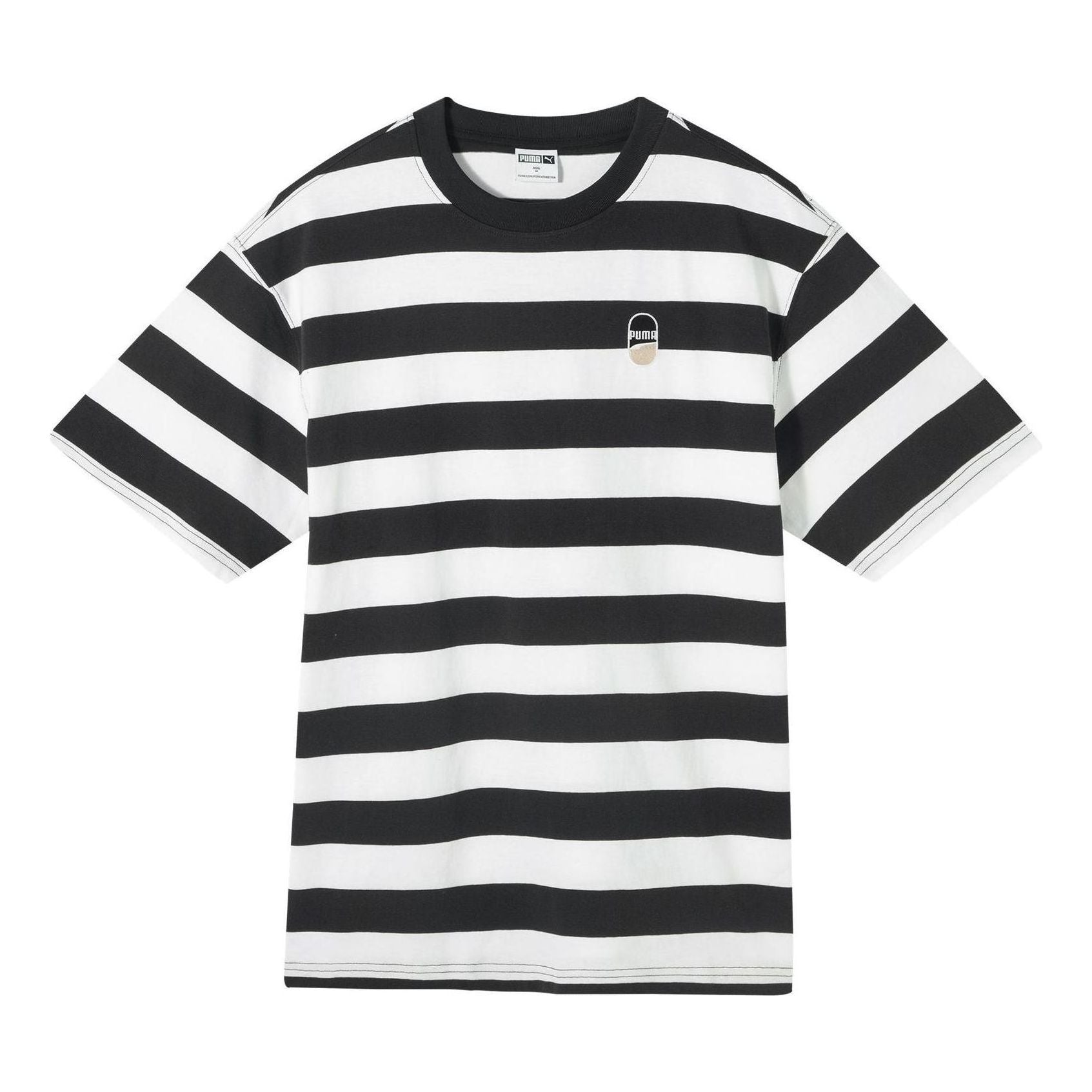 PUMA Downtown Striped T-shirt 'Black White' 630115-01