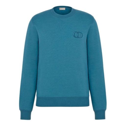 DIOR'Cd Icon 'Cd Embroidered Cotton Flannel Turtleneck For Men Blue 943J612A0531-C524