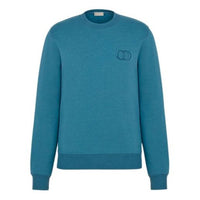 DIOR'Cd Icon 'Cd Embroidered Cotton Flannel Turtleneck For Men Blue 943J612A0531-C524