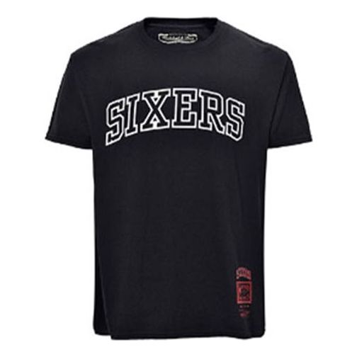 Mitchell & Ness NBA Series Philadelphia 76ers Printing Short Sleeve Couple Style Black MN13S27-PHI-BLACK
