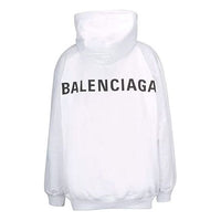 Men's Balenciaga Back Alphabet hooded Long Sleeves White 556113TAV379000
