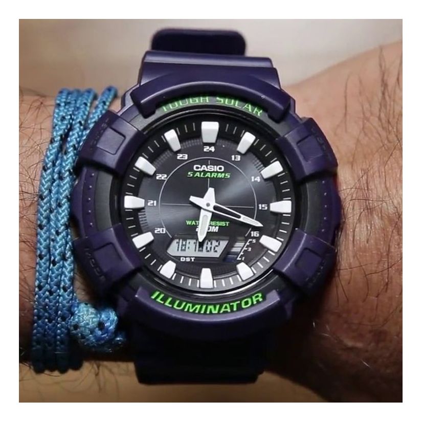 CASIO Solar Powered Mens Dark Blue Analog/Digital Combo AD-S800WH-2A2021