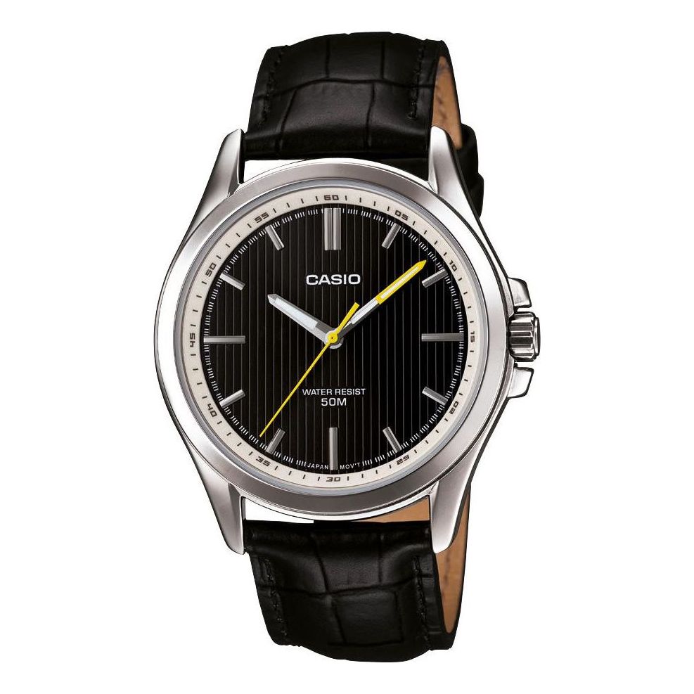 Men's CASIO quartz Leather Strap 41mm 50m waterproof Mens MTP-E104L-1A