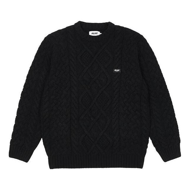 Palace Cable Knit Sweater 'Black' P23KW002