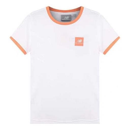 (WMNS) New Balance Round-neck White/Orange NCNEA2E012-WT