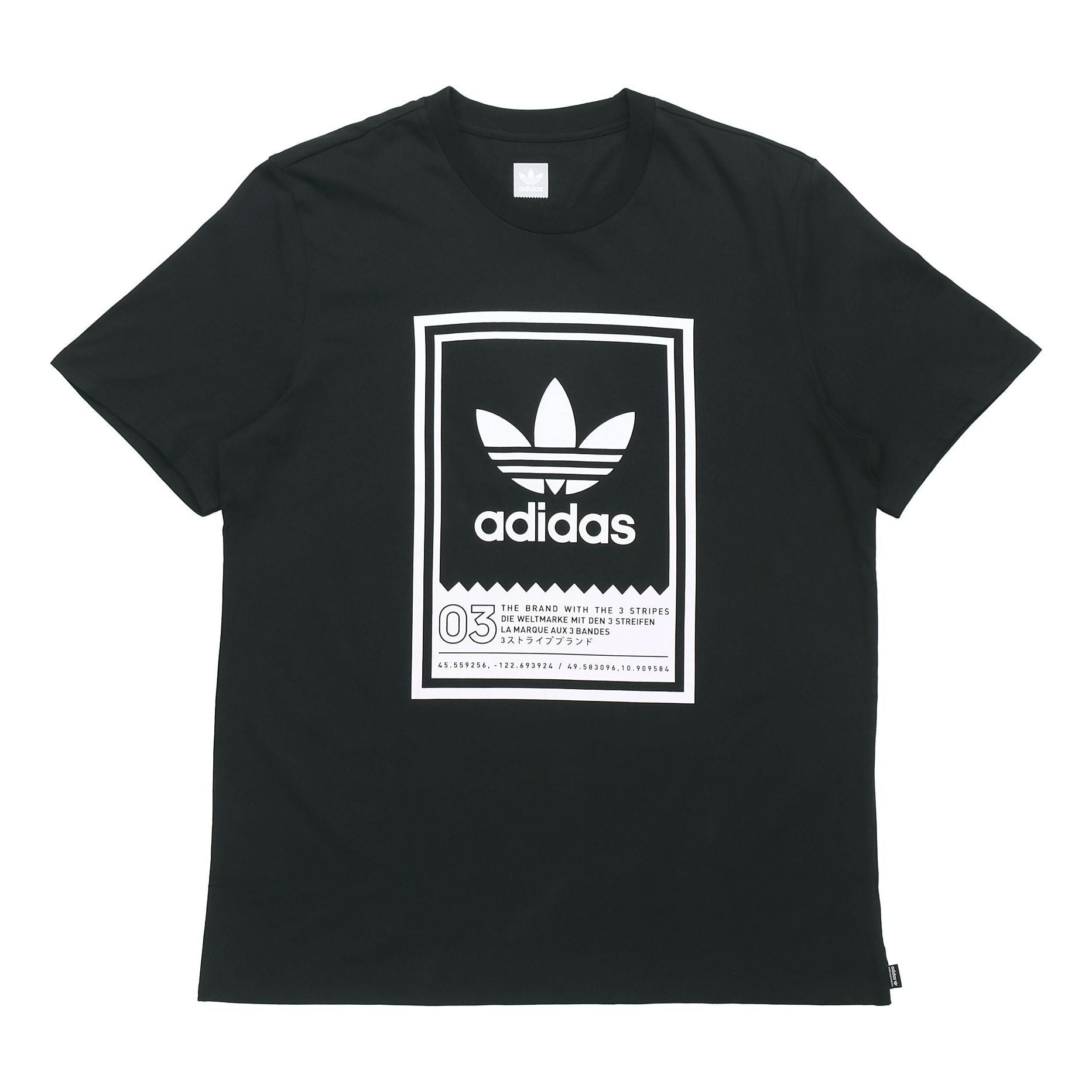adidas originals Large Logo Printing Casual Sports Short Sleeve Black DU8342
