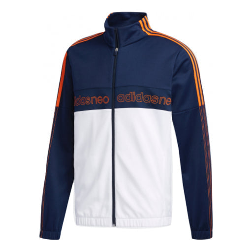 adidas neo Stand Collar Athleisure Casual Sports Stay Warm Running Training Windproof Jacket Blue White EI4648