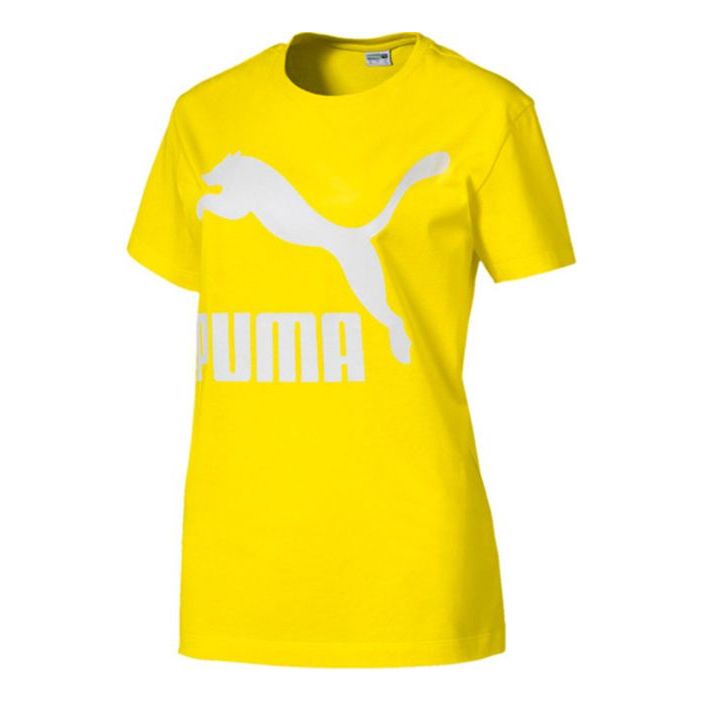 (WMNS) PUMA Casual Round Neck Short Sleeve Fluorescence Yellow 579406-36