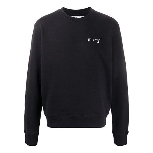 Off-White Mens Logo Round Neck Slim-fit Sweater OMBA025E20FLE0011001
