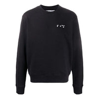 Off-White Mens Logo Round Neck Slim-fit Sweater OMBA025E20FLE0011001
